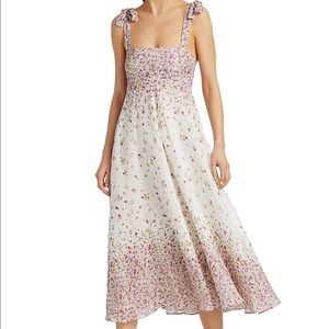 NWT RARE Zimmermann Carnaby Tie-Strap Floral Midi Dress SIZE 1